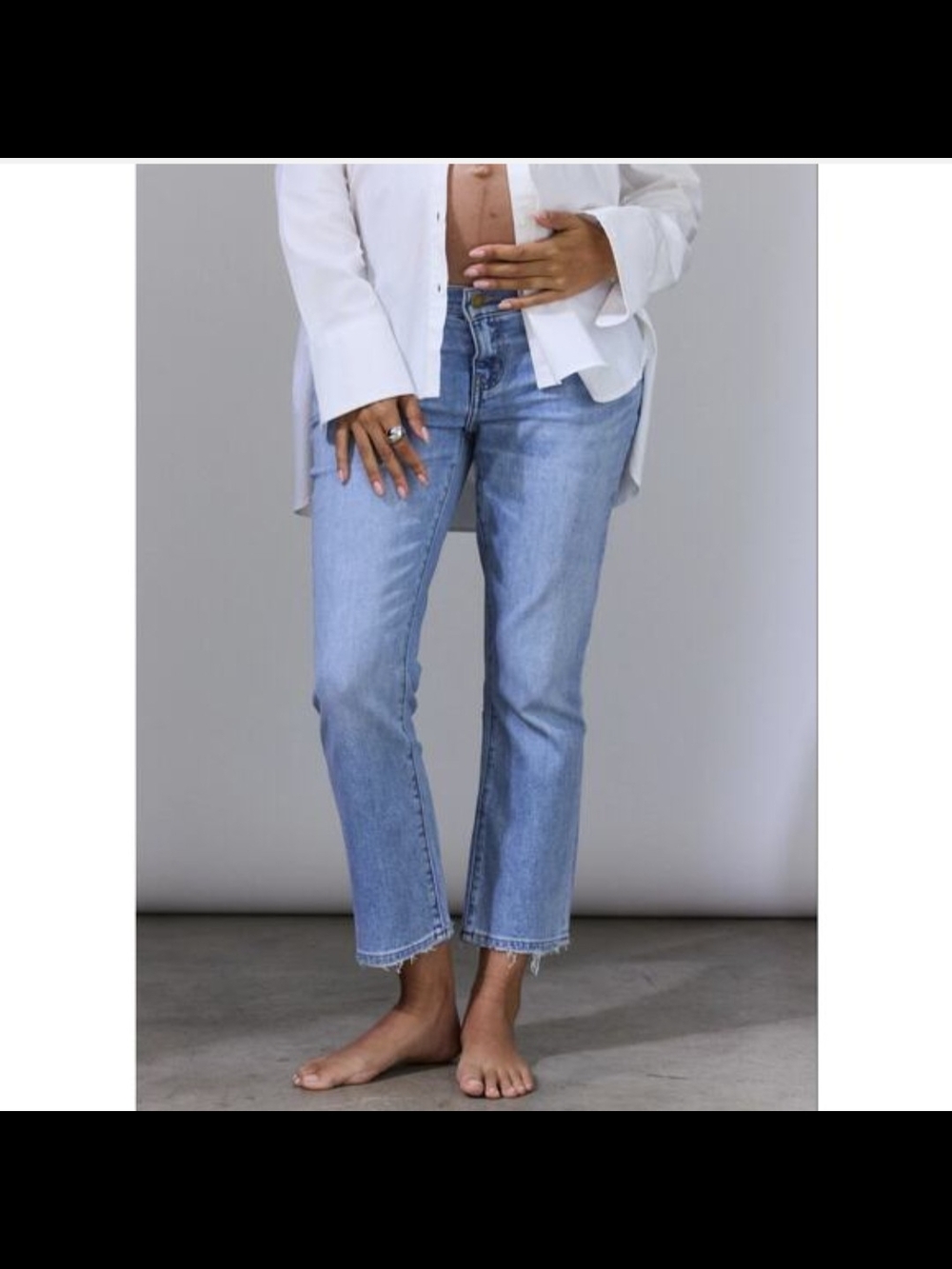 Hatch Maternity Blue Cropped Ankle Jeans Size 26